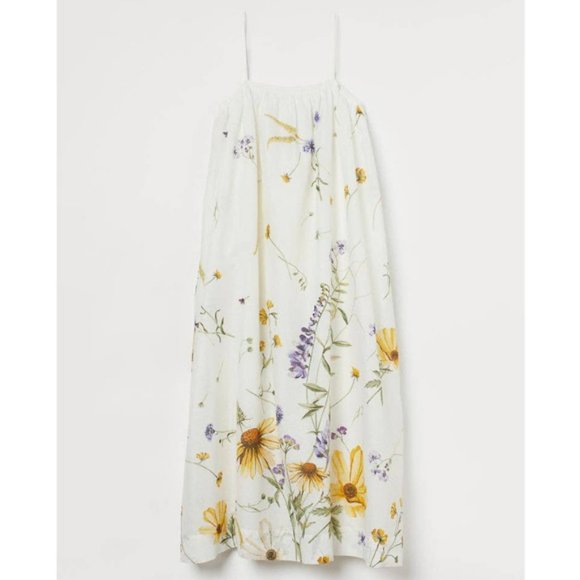 LAST DAY - H&M Wildflower Linen Blend Floral Dress - Picture 9 of 10